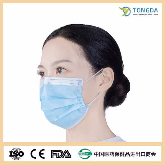 Surgical/Hospital/Medical/Dental Protective Safety Nonwoven 3ply Disposable Face Mask
