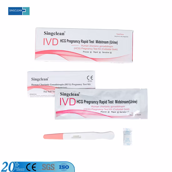 Singclean Ivd Wholesale Medical Supply Antigen Rapid Diagnostic Ovulation Std Urine Drug HIV Pregnancy Test Strip Kit (Colloidal Gold Method)